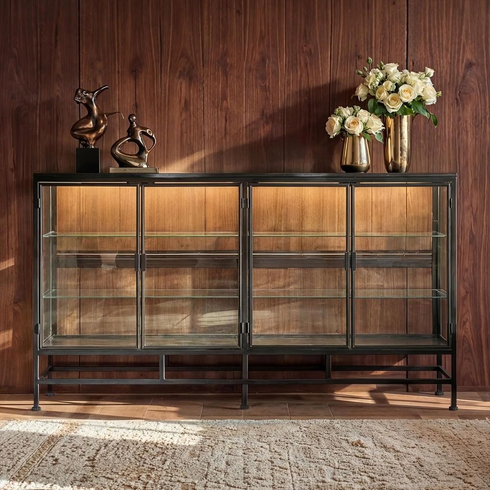 Glass Cabinet Display - 64 Metal Framed Glass Door Display
