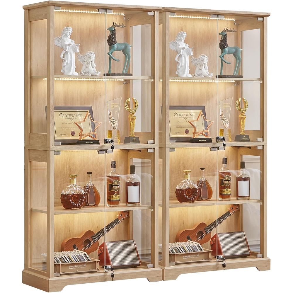 Glass Cabinet Display - Dual Glass Door Display Cabinets with