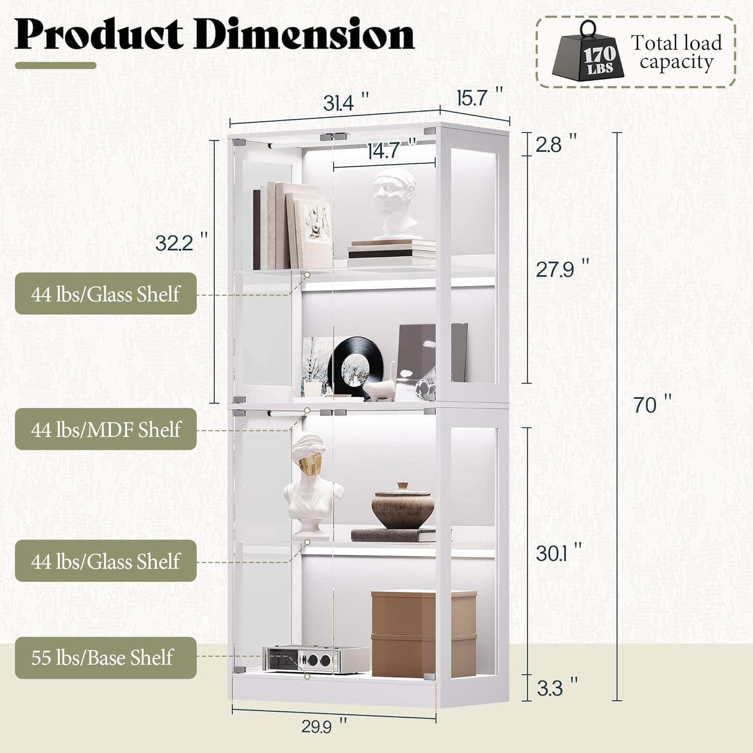 RGB Display Cabinet with Adjus - Glass Cabinet Display review and price