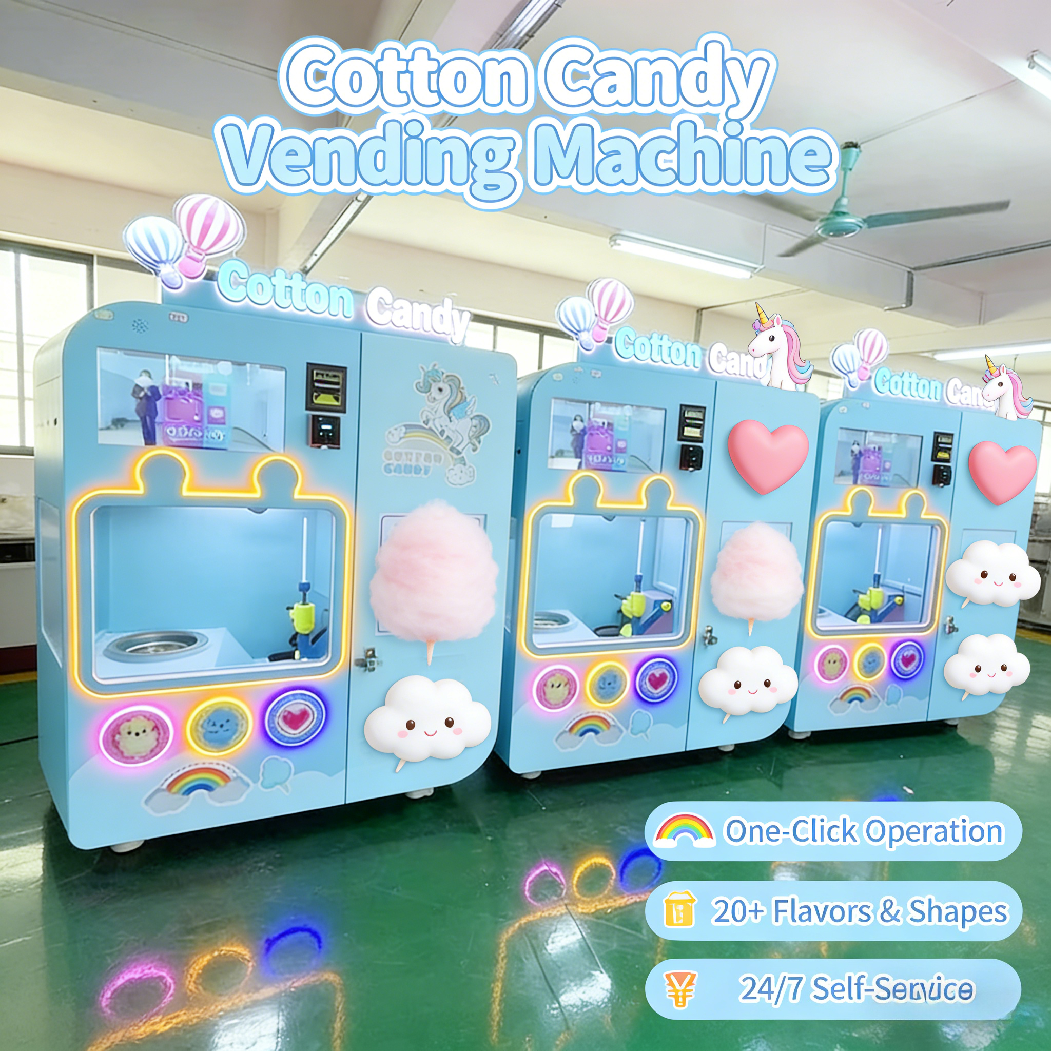 Customized Automatic Cotton Ca - Candy Vending Machine review and price