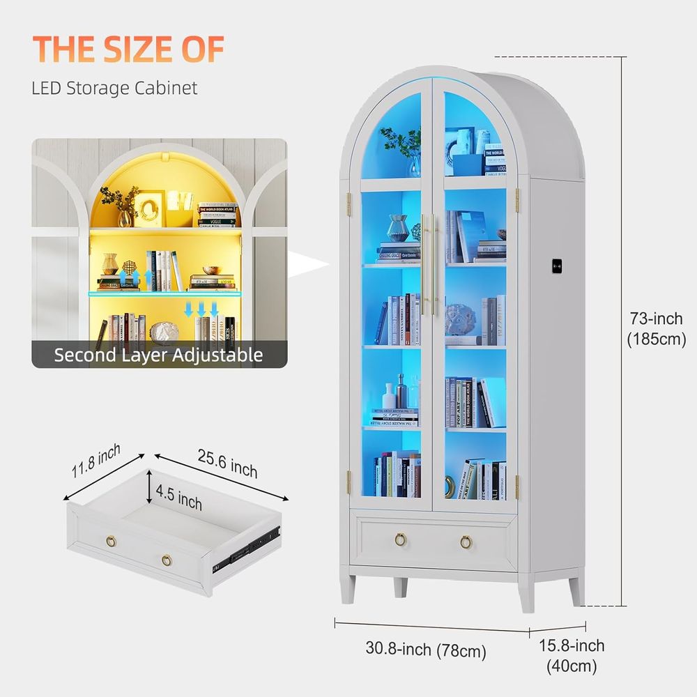 4-Tier Glass Display Cabinet,  - Glass Cabinet Display review and price