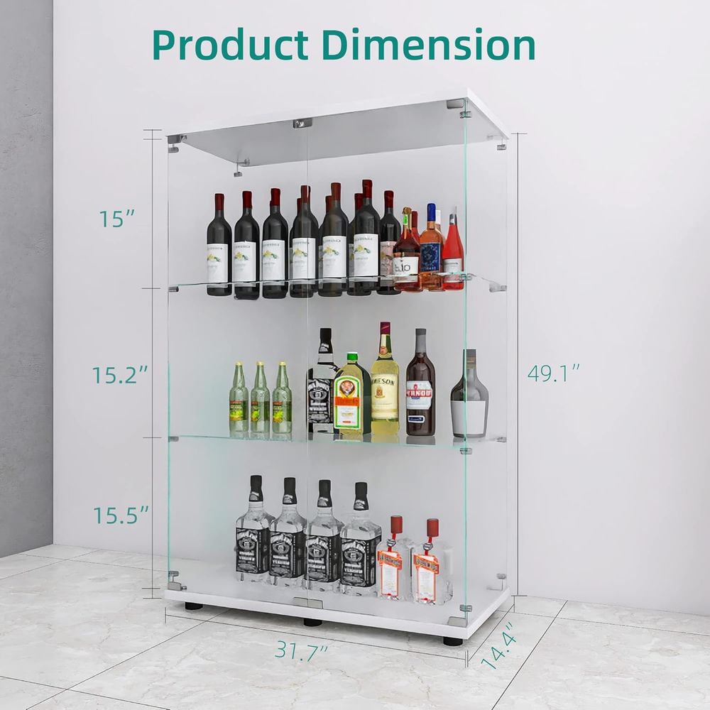 30-Minute Install 3-Shelf Doub - Glass Cabinet Display review and price