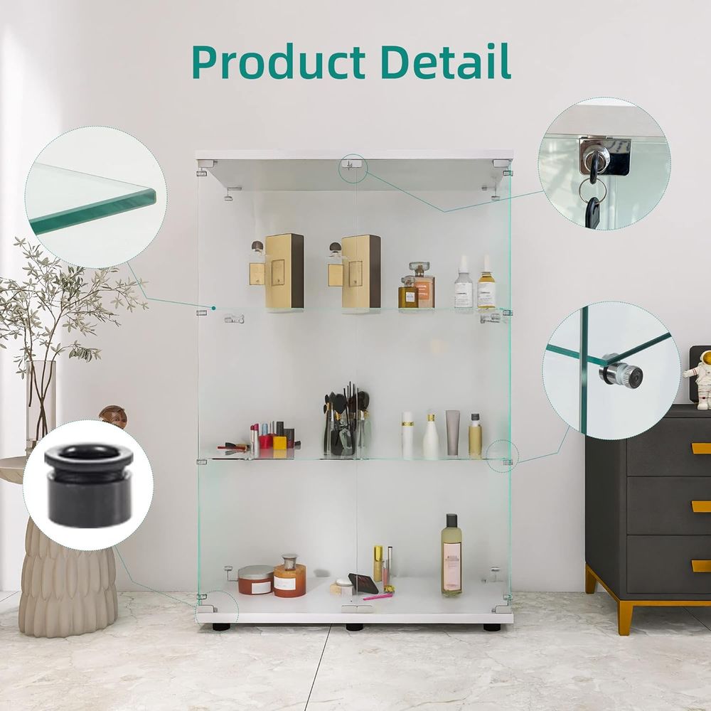 30-Minute Install 3-Shelf Doub - Glass Cabinet Display review and price