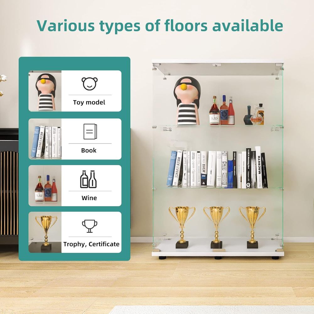 30-Minute Install 3-Shelf Doub - Glass Cabinet Display review and price