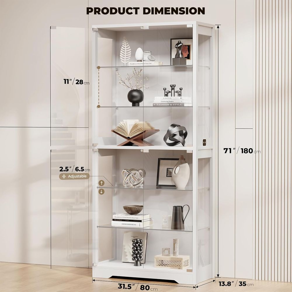 71 6-Tier Glass Door Display C - Glass Cabinet Display review and price