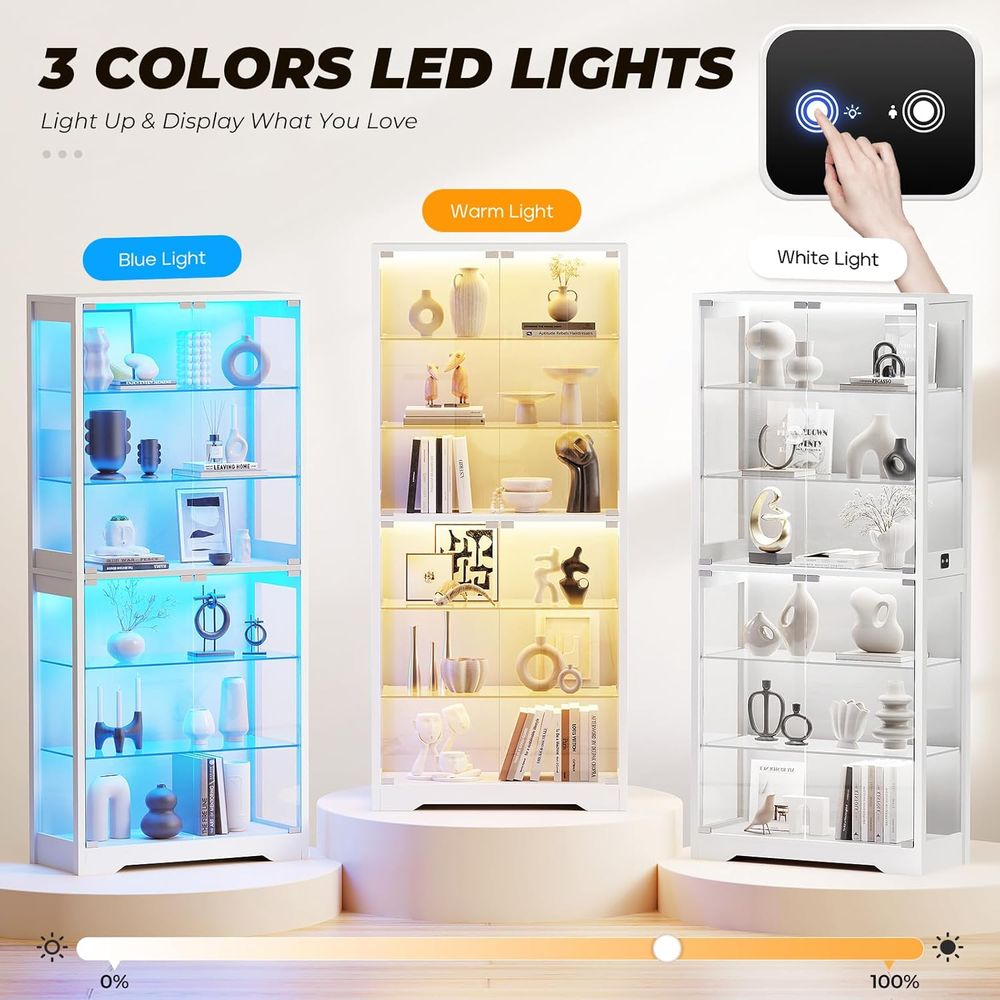 71 6-Tier Glass Door Display C - Glass Cabinet Display review and price