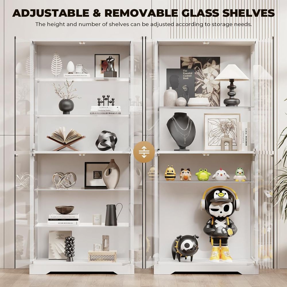 71 6-Tier Glass Door Display C - Glass Cabinet Display review and price