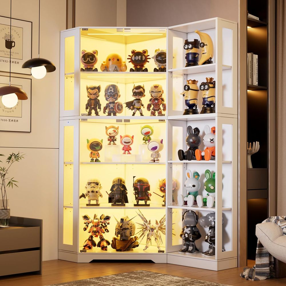 5-Tier Glass Display Cabinet w - Glass Cabinet Display review and price
