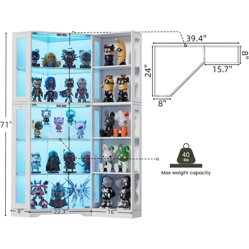 5-Tier Glass Display Cabinet w - Glass Cabinet Display review and price