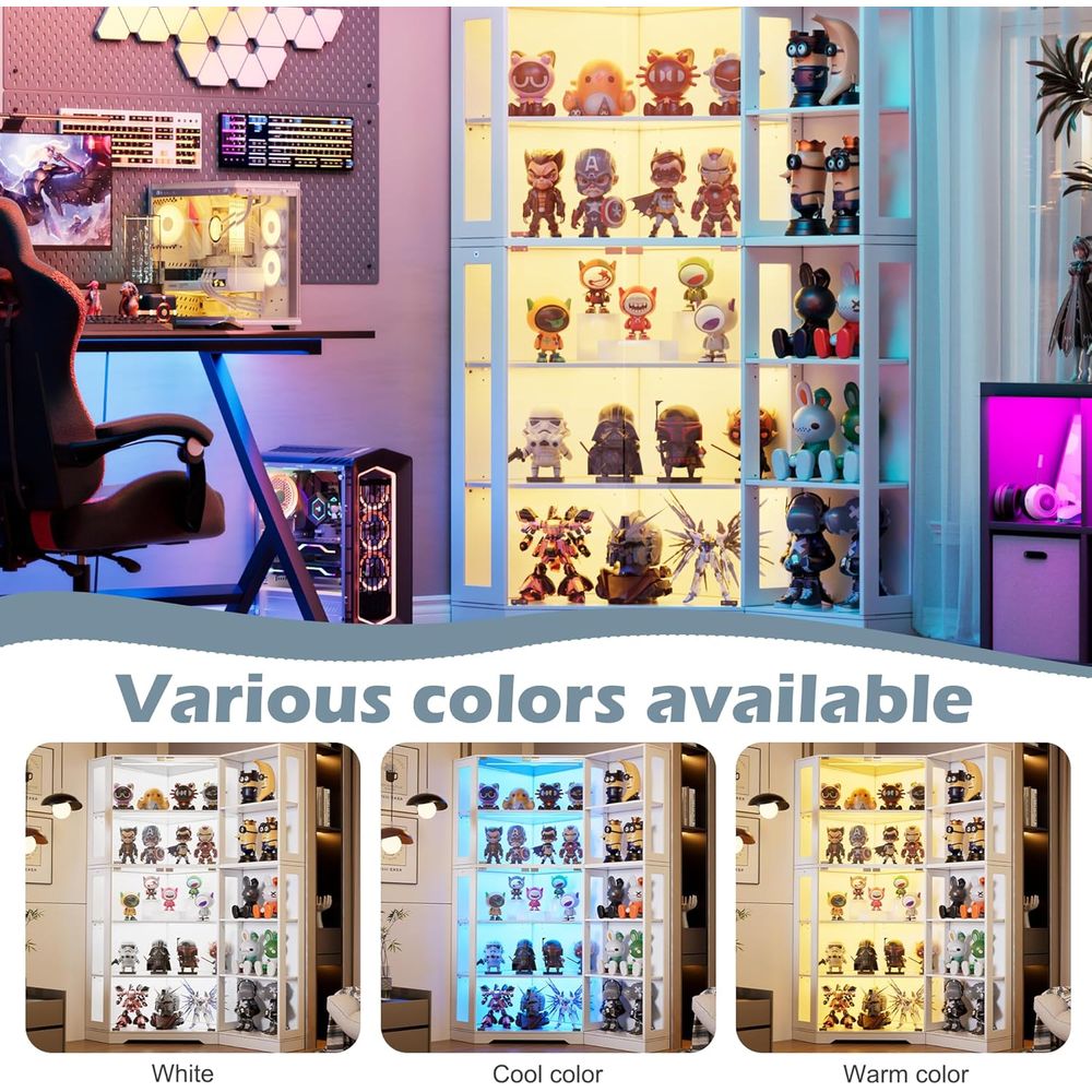 5-Tier Glass Display Cabinet w - Glass Cabinet Display review and price