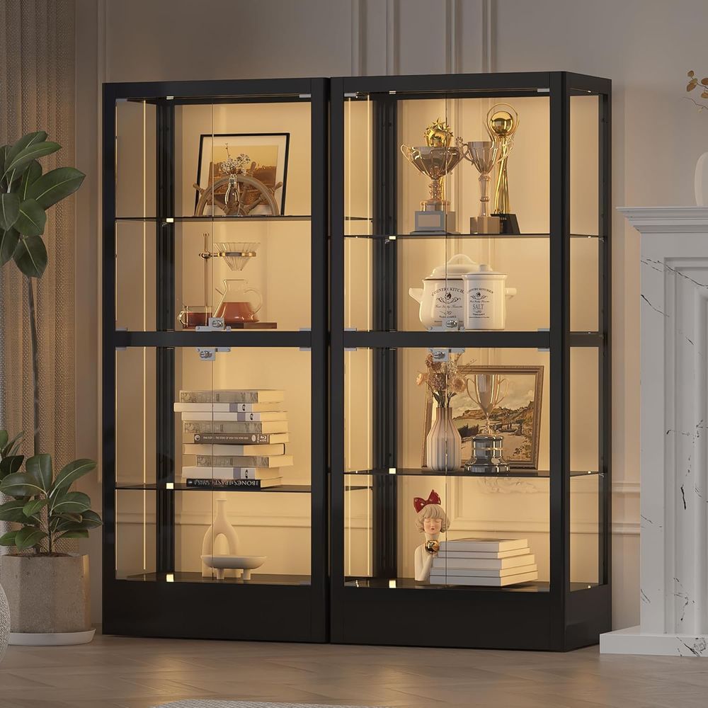 4-Sided Lockable Glass Display - Glass Cabinet Display review and price
