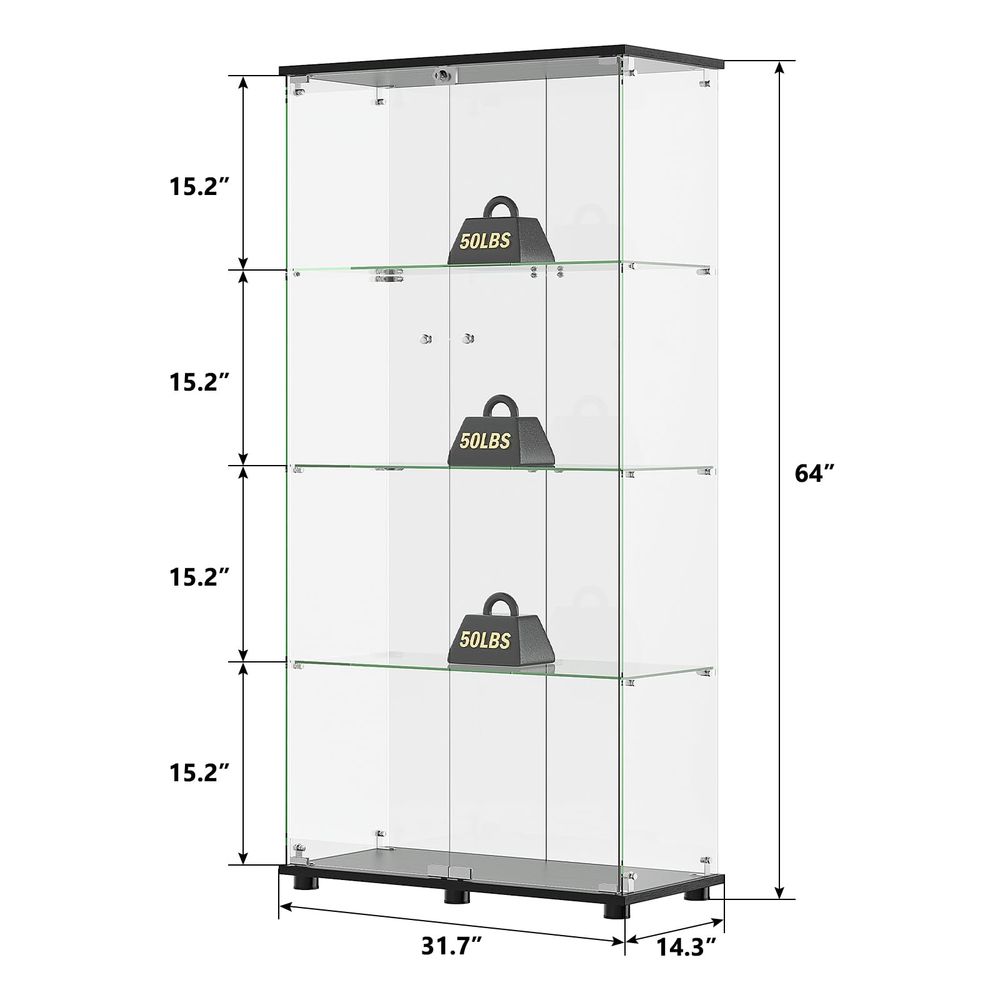 Glass Display Cabinet with 4 S - Glass Cabinet Display review and price