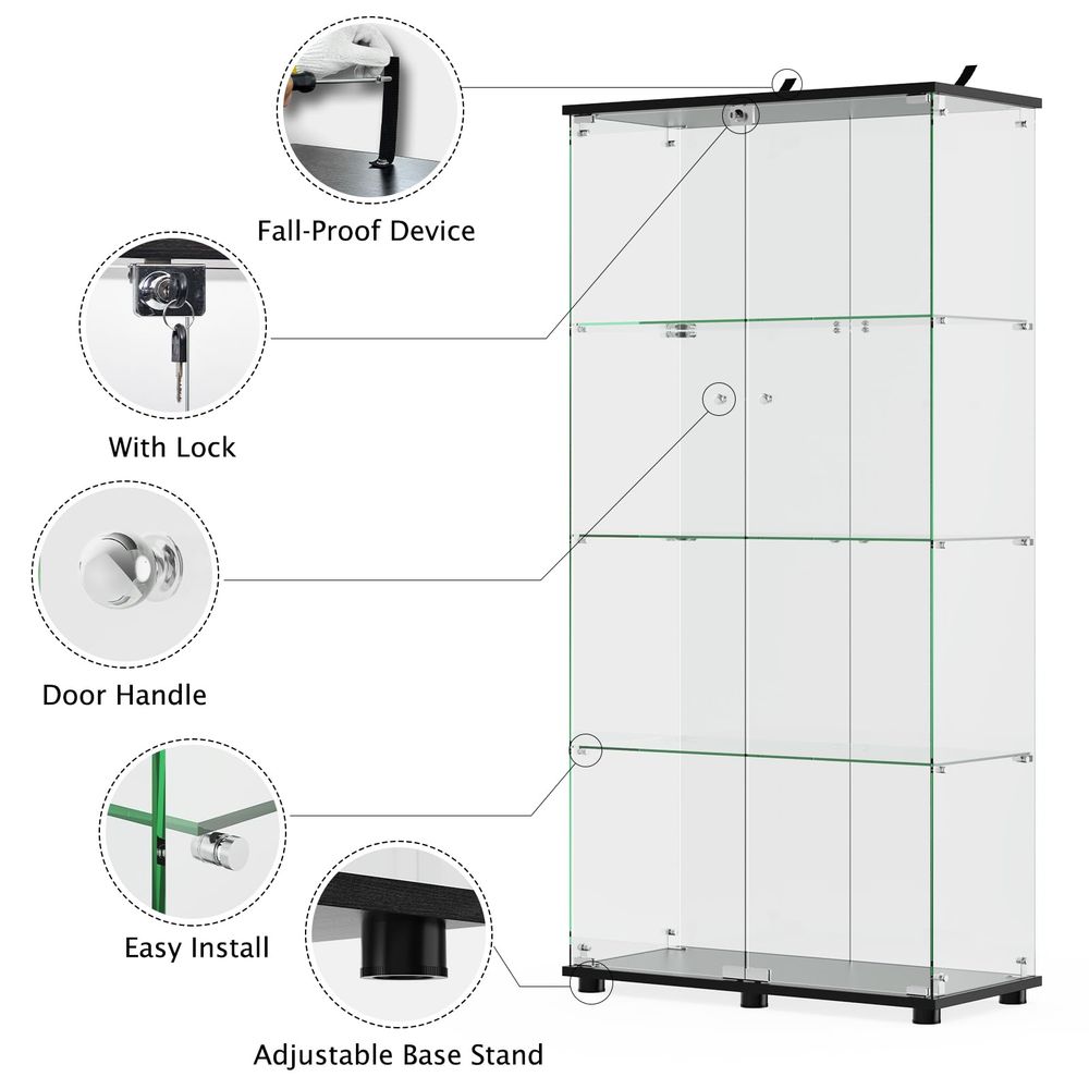 Glass Display Cabinet with 4 S - Glass Cabinet Display review and price