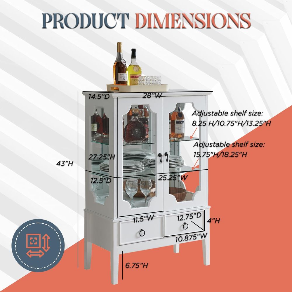 Curio Accent Storage Cabinet w - Glass Cabinet Display review and price