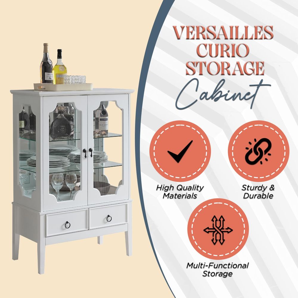 Curio Accent Storage Cabinet w - Glass Cabinet Display review and price