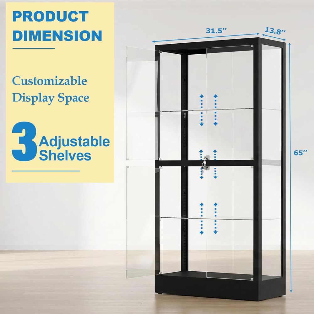 65 H 4-Tier Glass Display Cabi - Glass Cabinet Display review and price